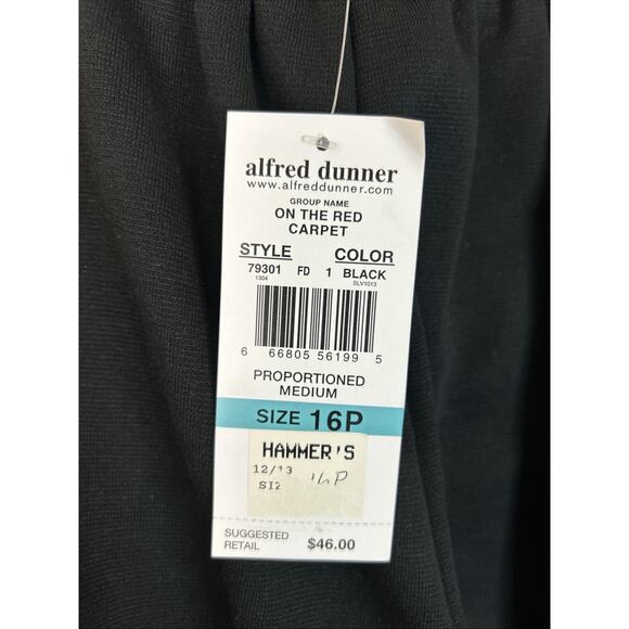 Alfred Dunner Womens Pull On Knit Dress Pants Size 16 Petite Black Office Career - Picture 3 of 9